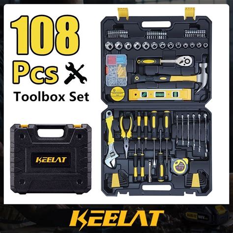 Jual KEELAT 108 Pcs Set Kunci Sok Kunci Shock Toolbox Set Home Tool