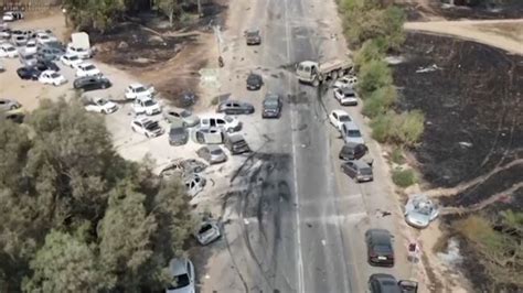 Drone Footage Shows Aftermath Of Israeli Music Festival Following