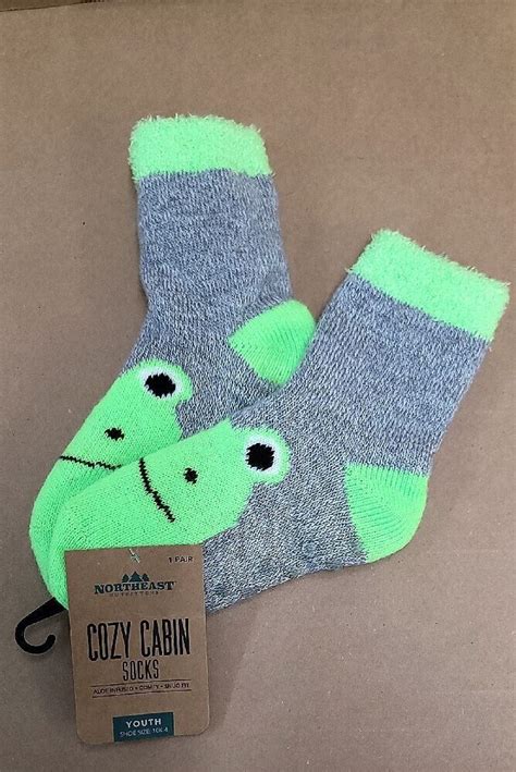 Northeast Outfitters Cozy Cabin Socks Aloe Infused Grip Bottom Sz 10k 4 Youth Ebay