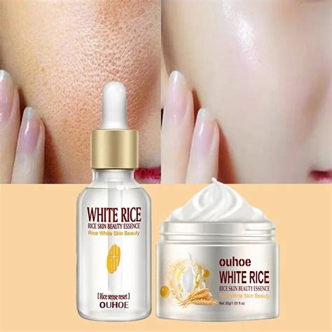 White Rice Whitening Face Serum Wrinkle Remove Fine Lines Cream Shrink