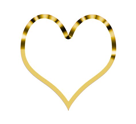 Descargar Corazón Dorado Simple PNG transparente StickPNG