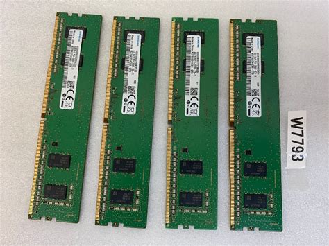 【目立った傷や汚れなし】samsung 1rx8 Pc4 2666v 4gb 4枚組 1セット 16gb Ddr4 デスクトップ用メモリ