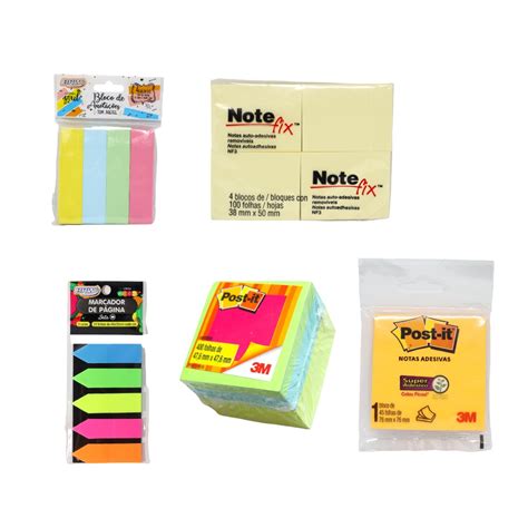 Kit Bloco De Notas Bloquinho Post It Diversos Submarino