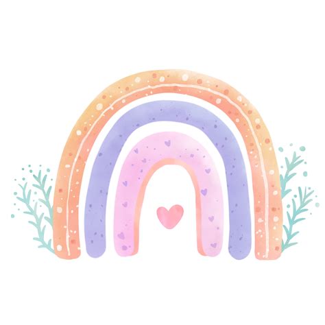 Boho Rainbow Pastel Watercolor 45762836 Png