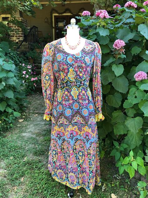 Rare 70 S Maxi Dress Boho Dresses Hippie Dresses Pais Gem