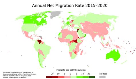 Annual Net Migration Rate 2015 2020 Mapporn