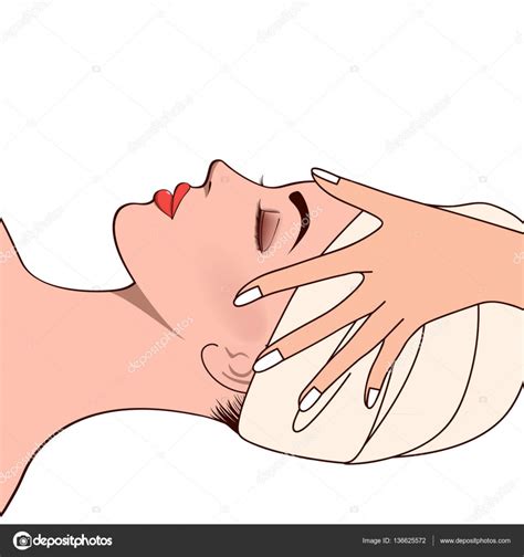 Beautiful Woman During Facial Massage Stock Vector Image By ©seesawname 136625572