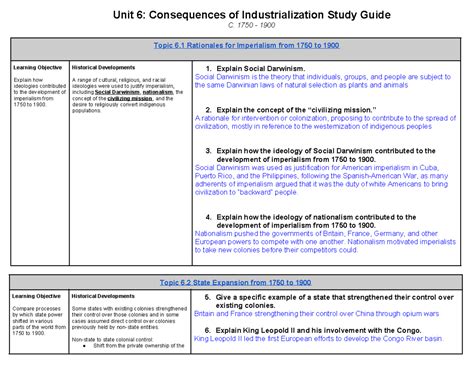 World History Unit 6 Study Guide Unit 6 Consequences Of