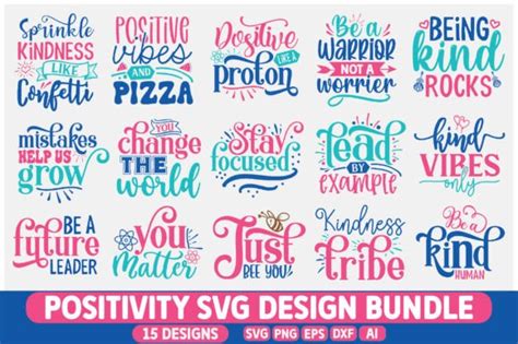 Positivity SVG Bundle Graphic By T SHIRTBUNDLE Creative Fabrica