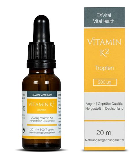 Vitamin K Hochdosiert Menaquinon Mk Ml Tropfen Exvital