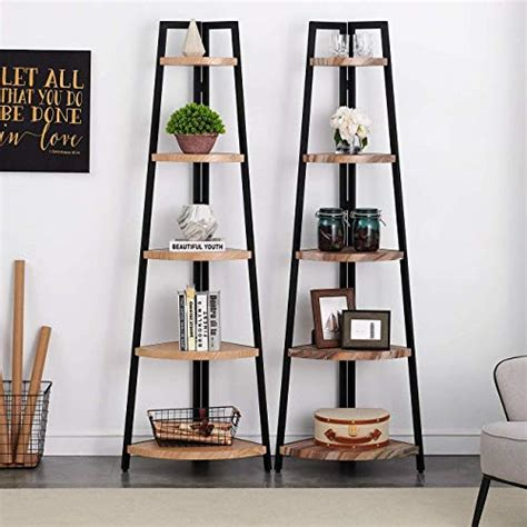 O K Furniture Shelf Industrial Corner Bookcase And Shelf A Shaped