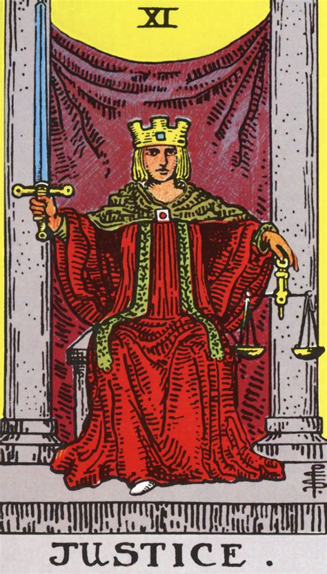 Tarot Rider Waite 11 Justice Esoteric And Divinatory Tarot