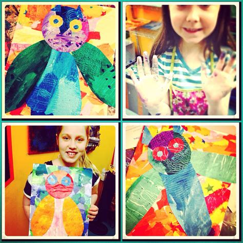 Owl Collage Eric Carle Style Artwithanna Eric Carle