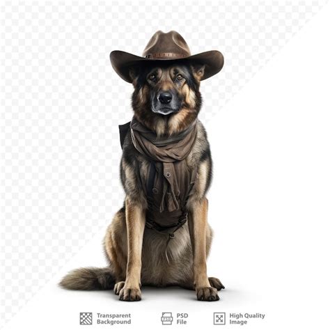 Um Cachorro Usando Um Chap U De Cowboy Est Sentado Um Chap U De