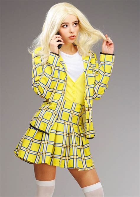 Womens 90s Yellow Cher Clueless Costume