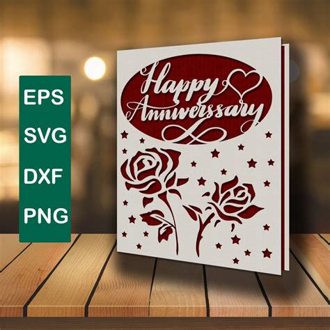 Happy Anniversary Card Svg Anniversary Card Svg Diy Anniversary Card Laser Cut Anniversary Card ...