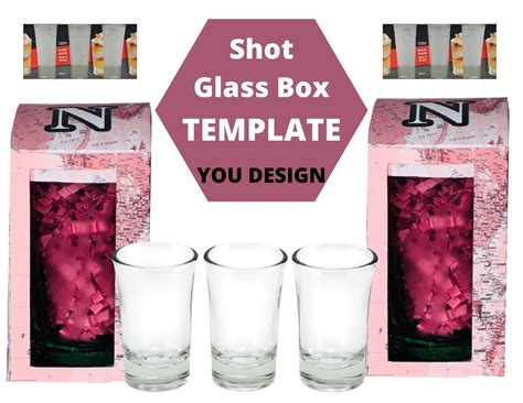 1 5oz Shot Glass Box Template Box Template Shot Glass Box Etsy Canada