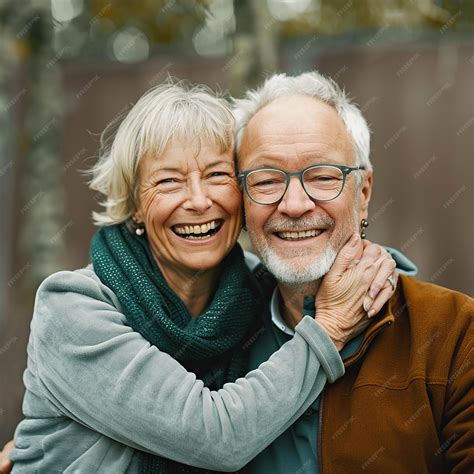 Premium Photo Photo Portrait Of An Older Elderly Couple Hugging And