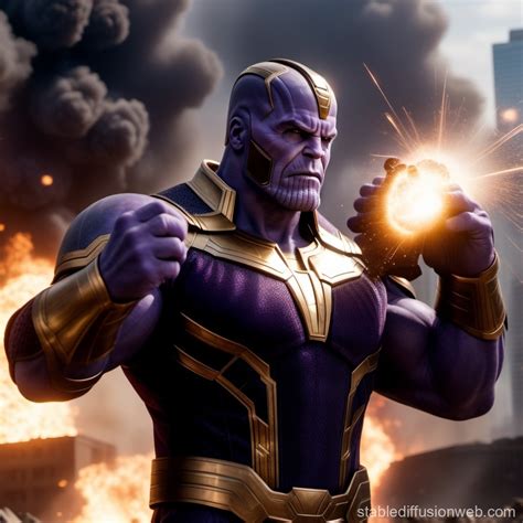 Thanos Shooting Laser Into World Trade Center Massive Explosion Prompts