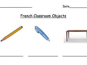 French Classroom Objects Worksheet Teaching Resources