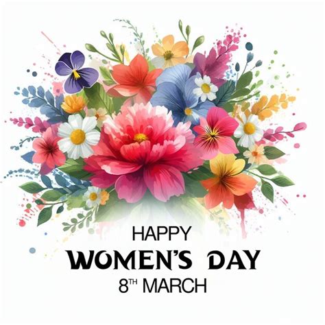 Premium Psd Psd Happy Womens Day Floral Greeting Card