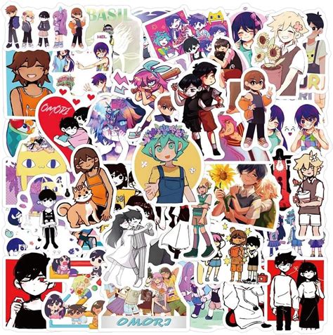 Omori Stickers 120pcs Omori Game Stickers Pack Waterproof Vinyl Hydro Flask Phone