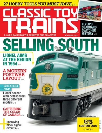 Classic Toy Trains Magazine November 2020 Back Issue