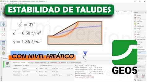 Análisis de estabilidad de taludes con nivel freático en GEO5 YouTube