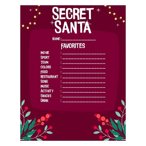 Free Printable Secret Santa Notes Web Secret Santa Sheets Have You Ever Hot Sex Picture