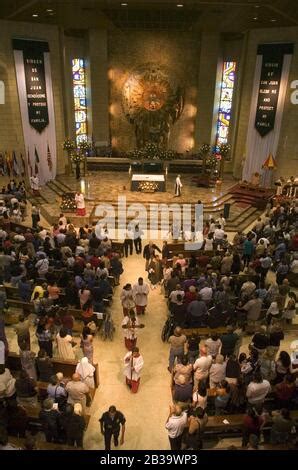 San Juan Texas USA, circa 2004: Exterior of the Basilica of Our Lady of Del Valle during Sunday ...