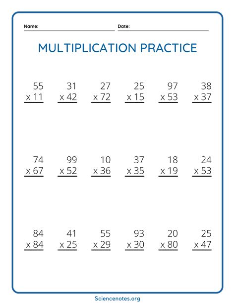 Multiplication 2 Digit By 2 Digit Worksheets