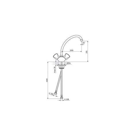 Baterija Za Sudoperu Lavabo Rosan Klasik K23020 200mm Izliv