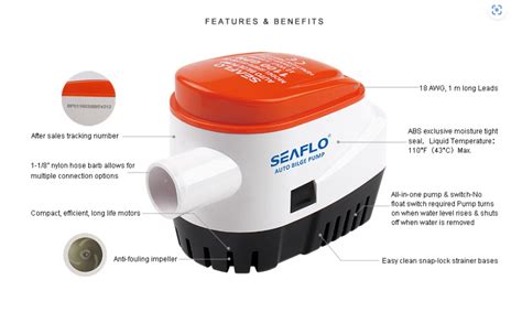 Amazon Seaflo Automatic Submersible Boat Bilge Water Pump V Auto