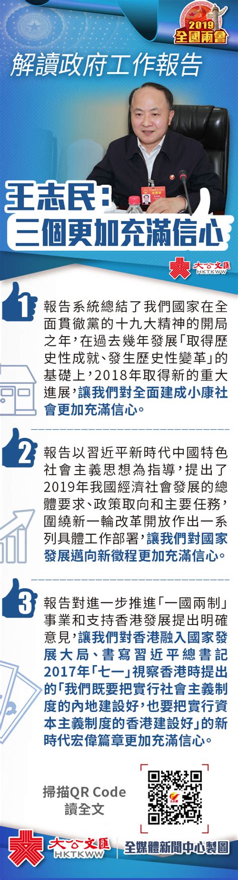 聚焦兩會｜解讀政府工作報告 王志民三個更加充滿信心 香港文匯網