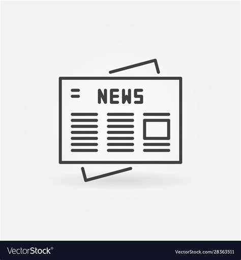 Newspaper Minimal Concept Icon In Outline Vector Image