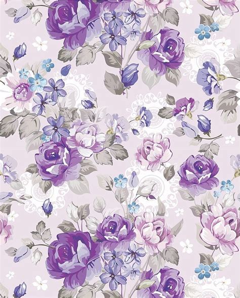 Papel De Parede Floral Roxo Renovando Em Um Clique