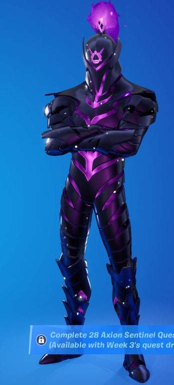 Galaxy Knight Axion Sentinel Fortnite Level Up Skin Quest Pack Leaked