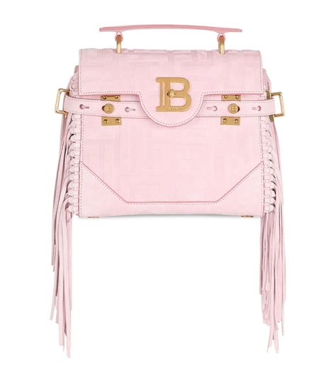 Womens Balmain Pink Fringed B Buzz 23 Shoulder Bag Harrods US