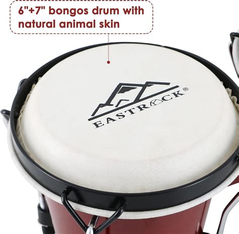 Eastrock Bongo Juego De Bongos De Y Pulgadas Para Adultos Ni Os