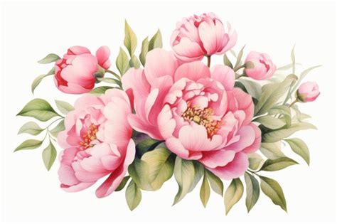 Premium AI Image | A painting of peonies by person.