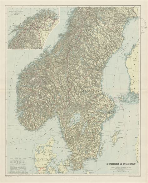 Scandinavia physical mountains fjords glaciers. Sweden Norway. STANFORD ...