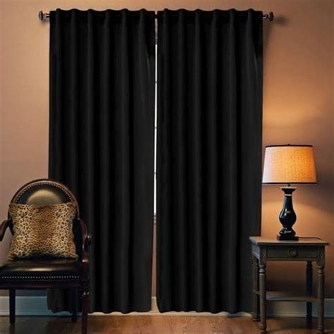 Pack Cortina Blackout Textil Voile 2 10 4 Paños Negro 2 10 x 1 40