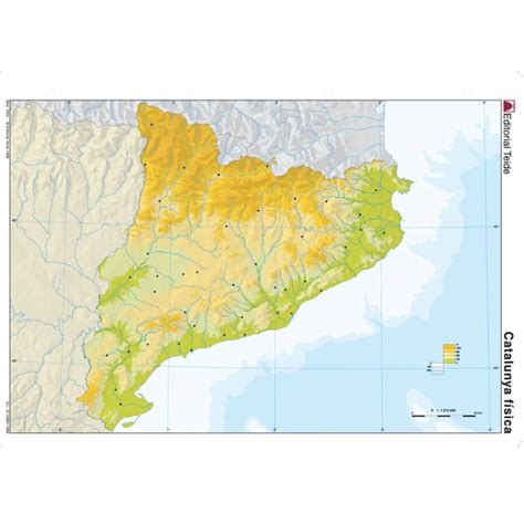 Mapa mudo de Cataluña fisico 34163 Materialescolar es