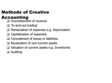 Creative Accounting Definition Method Example Objective