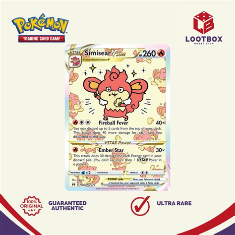 Pokemon Card Game Simisear Vstar Ultra Rare Crown Zenith Shopee Philippines