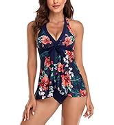 Flyily Women S Mesh Tankini Swimwear Sets Bikini High Waist Pieces Swimsuit Swimming Costume