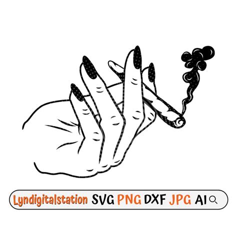 Sexy mano fumando conjunta svg imágenes prediseñadas de cannabis