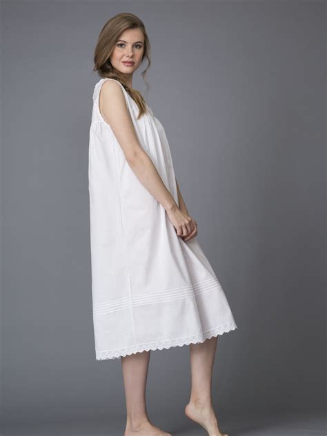 Cotton Nightie Thea Nightwear Sleeveless Nightgown