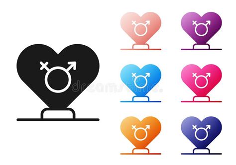 Black Gender Icon Isolated On White Background Symbols Of Men And Women Sex Symbol Stock