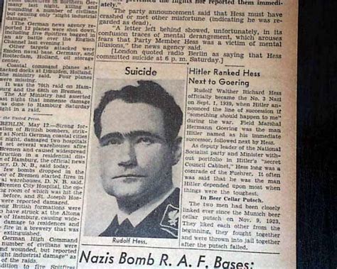 Pair Of Issues On Rudolf Hess Flee From Germany